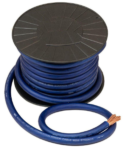 AMERICAN BASS 0 GAUGE 50' HIGH STRAND COUNT BLUE WIRE (AB5145BLUE)