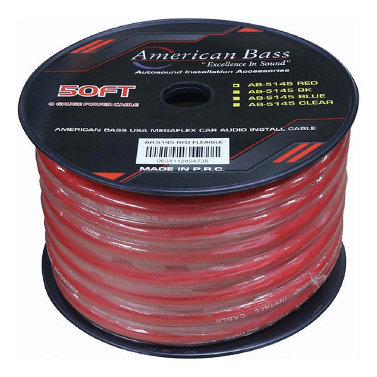 AMERICAN BASS 0 GAUGE 50' RED POWER WIRE (AB5145RED) - image 1