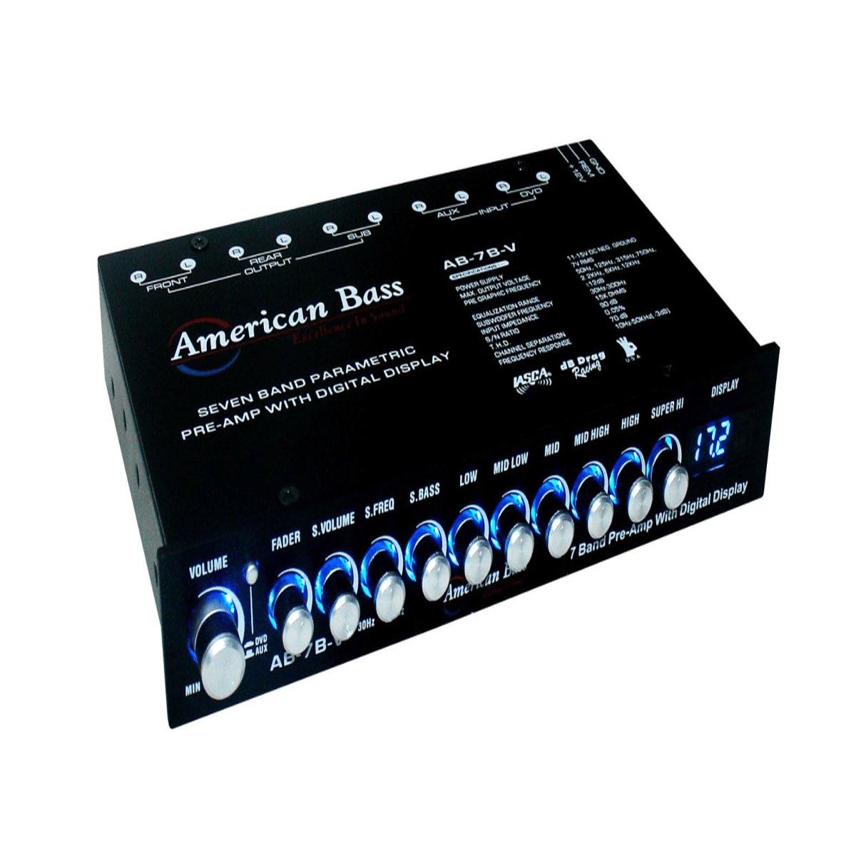 AMERICAN BASS 7 BAND EQUALIZER WITH 7 VOLT LINE DRIVER (AB7BV)