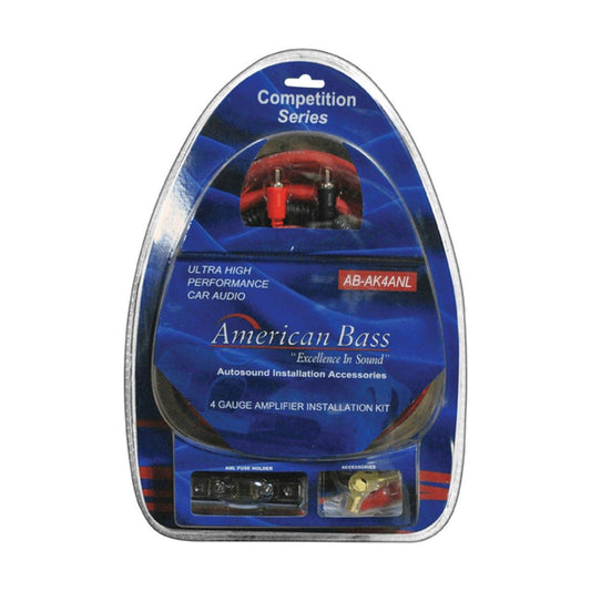 AMERICAN BASS 4 GAUGE AMP KIT (AB-BLUE-4GKIT-MINI)