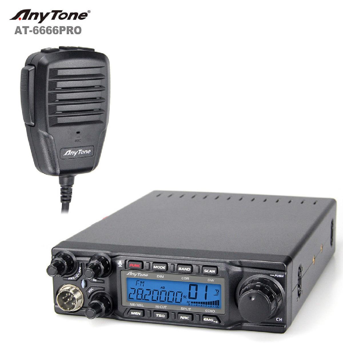 ANYTONE 10 METER RADIO WITH AM/FM/SSB 80 WATTS (AT-6666 PRO)