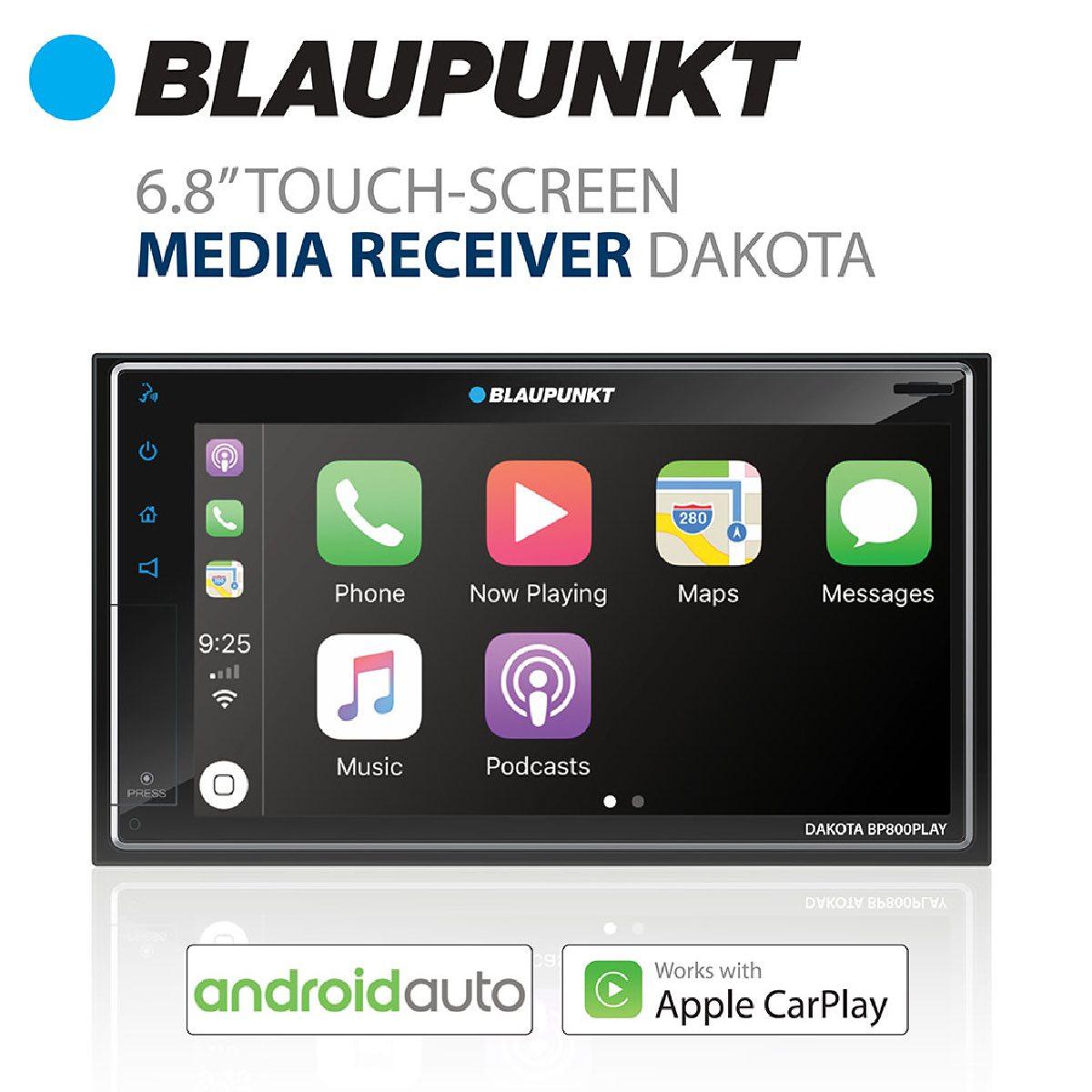 BLAUPUNKT 7" DOUBLE DIN MECHLESS TOUCHSCREEN W/CARPLAY & ANDROID AUTO (BP800PLAY)