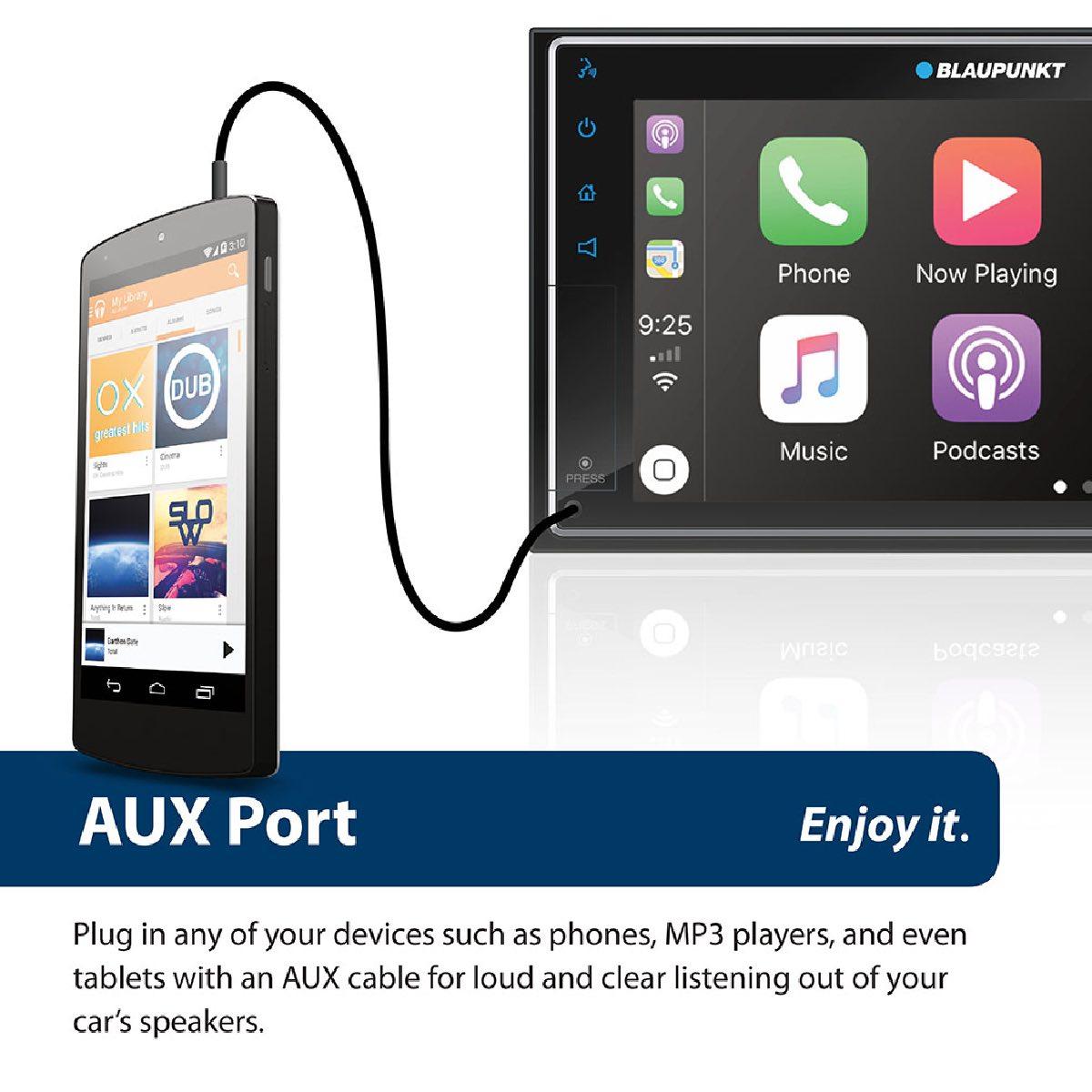 BLAUPUNKT 7" DOUBLE DIN MECHLESS TOUCHSCREEN W/CARPLAY & ANDROID AUTO (BP800PLAY)