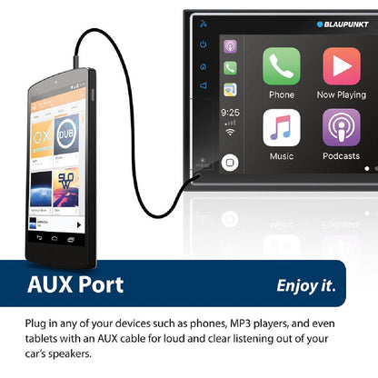 BLAUPUNKT 7" DOUBLE DIN MECHLESS TOUCHSCREEN W/CARPLAY & ANDROID AUTO (BP800PLAY)