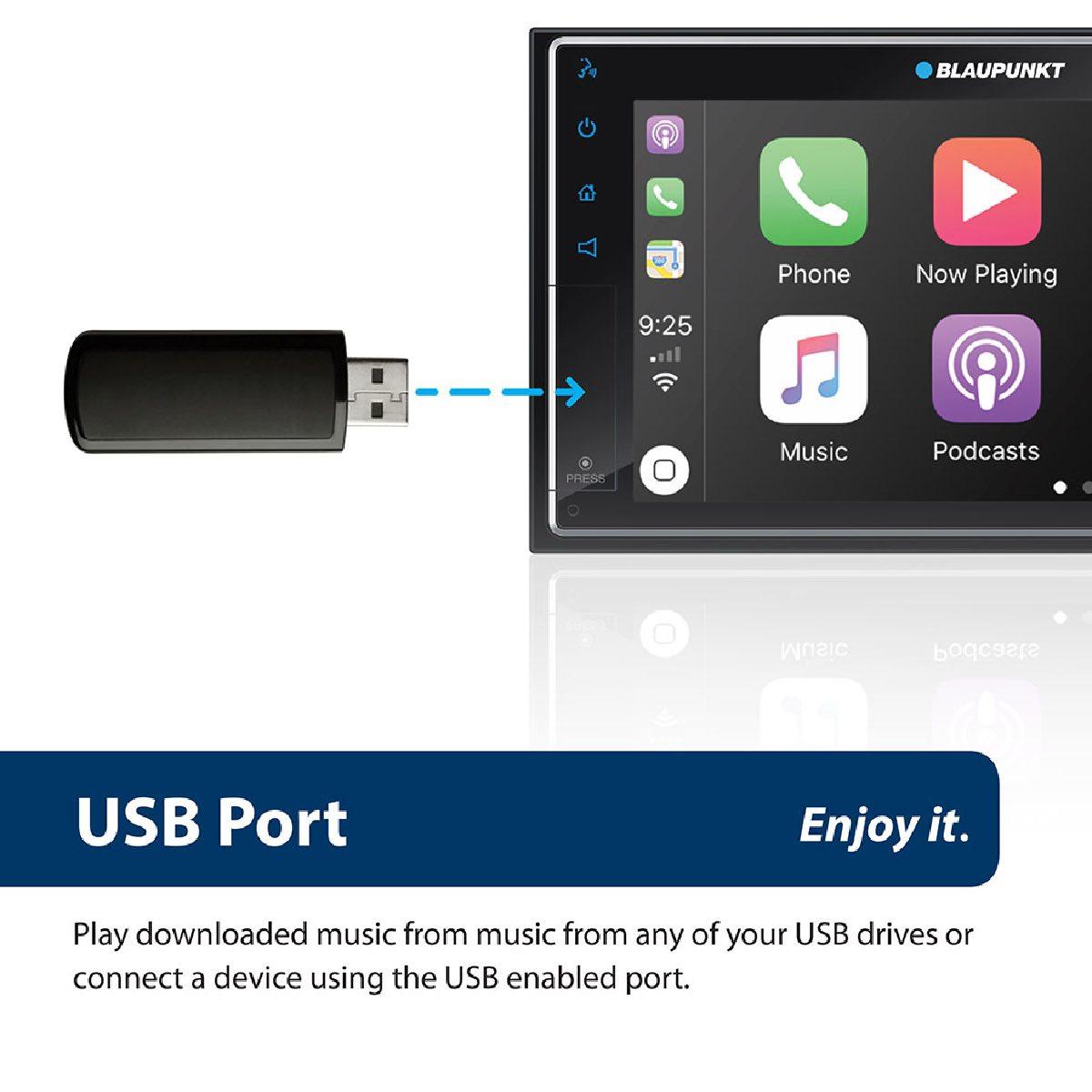 BLAUPUNKT 7" DOUBLE DIN MECHLESS TOUCHSCREEN W/CARPLAY & ANDROID AUTO (BP800PLAY)
