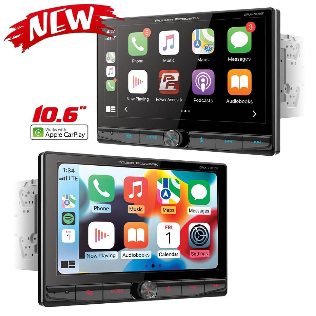 POWER ACOUSTIK 10.6" DOUBLE DIN MECHLESS APPLE CARPLAY & ANDROID AUTO (CPAA-70D10M)