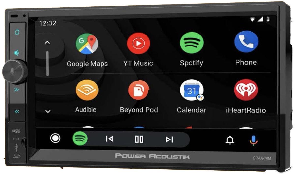 POWER ACOUSTIK 7" DOUBLE DIN MECHLESS WITH WIRELESS APPLE CARPLAY AND ANDROID AUTO (CPAA-70MW)