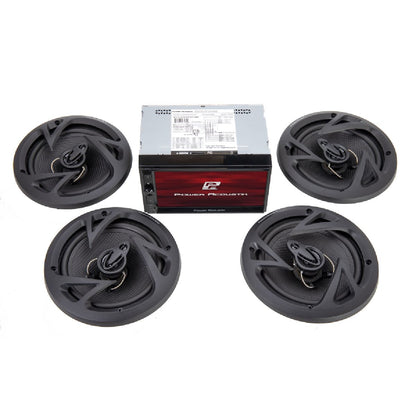 POWER ACOUSTIK 7" DBL DIN WITH APPLE CARPLAY & ANDROID AUTO PACKAGED WITH 4 - 6.5" SPEAKERS (CPAAM7-S2)