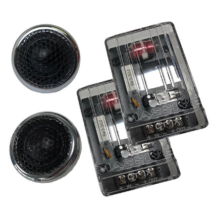 MASSIVE AUDIO 100 WATT RMS MULTI MOUNTING 25MM SILK DOME CHROME TWEETERS PAIR (CT1X)