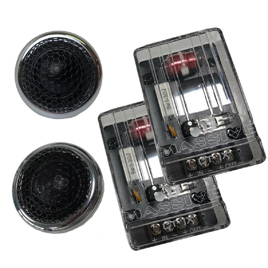 MASSIVE AUDIO 100 WATT RMS MULTI MOUNTING 25MM SILK DOME CHROME TWEETERS PAIR (CT1X)