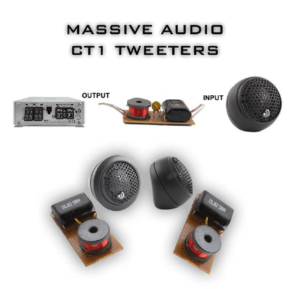 MASSIVE AUDIO 1" 120 WATT SILK DOME TWEETERS SOLD AS PAIR (CT1)