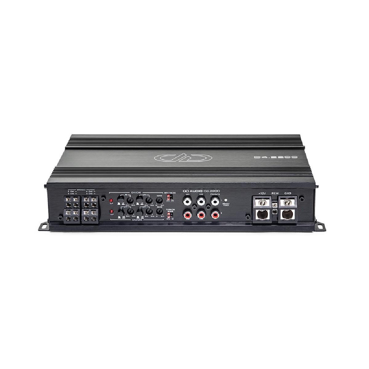 DD AUDIO 4 X 200 WATTS @ 4 OHM, 4 X 370 WATTS @ 2 OHM, 550 WATTS X 4 @ 1 OHM AMPLIFIER (D4.2200)