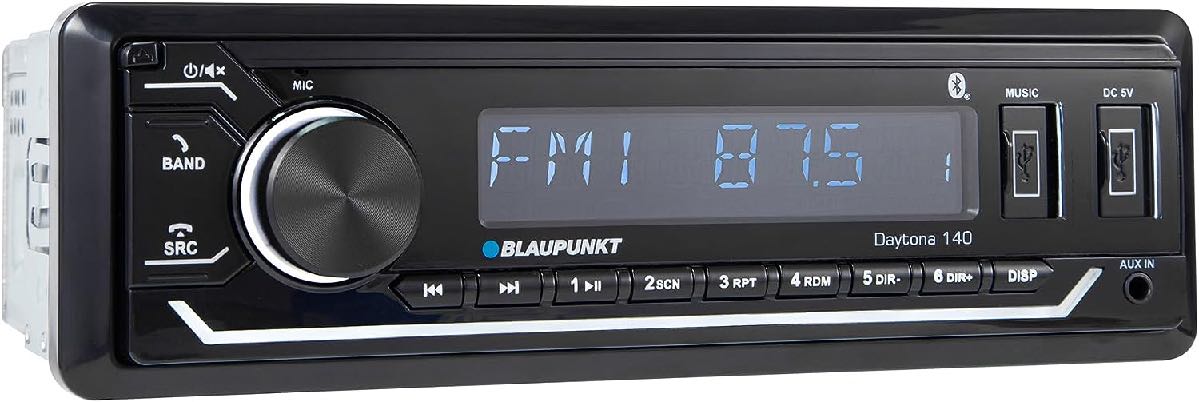 BLAUPUNKT SINGLE DIN MECHLESS AM/FM W/BT & DUAL USB 3 RCA (DAYTONA140)