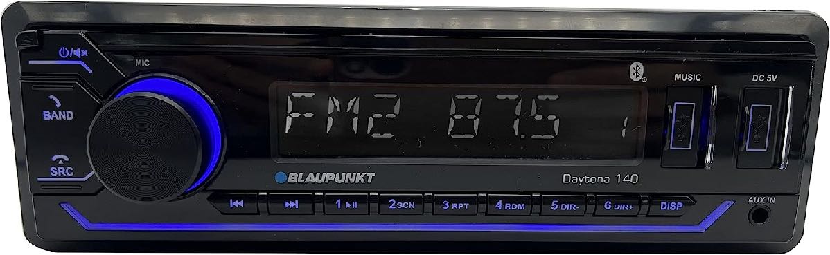 BLAUPUNKT SINGLE DIN MECHLESS AM/FM W/BT & DUAL USB 3 RCA (DAYTONA140)