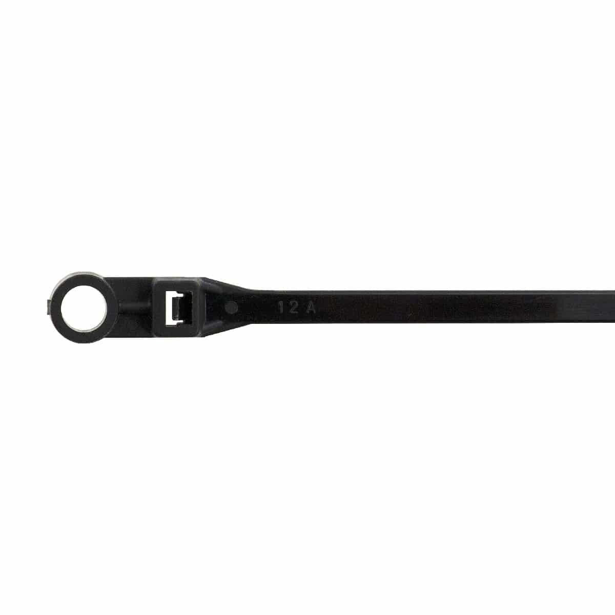 DB LINK 8" BLACK ZIP TIES WITH MOUNTING HOLE 100 PER PACK 40LB RATED (DCT8N100MB) - image 1