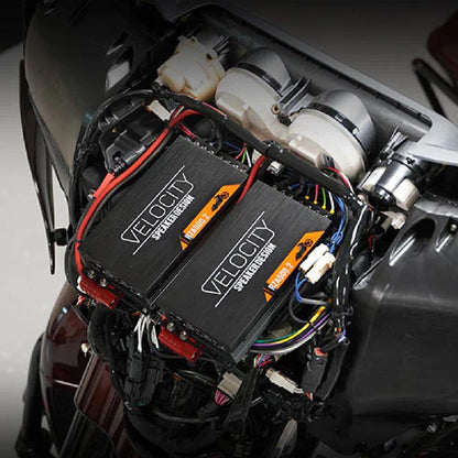 VELOCITY DOUBLE TROUBLE TWIN 500 WATT 2 CHANNEL AMPLIFIERS & TWIN POWER KITS (DT-RZA500-WPOWERKIT)