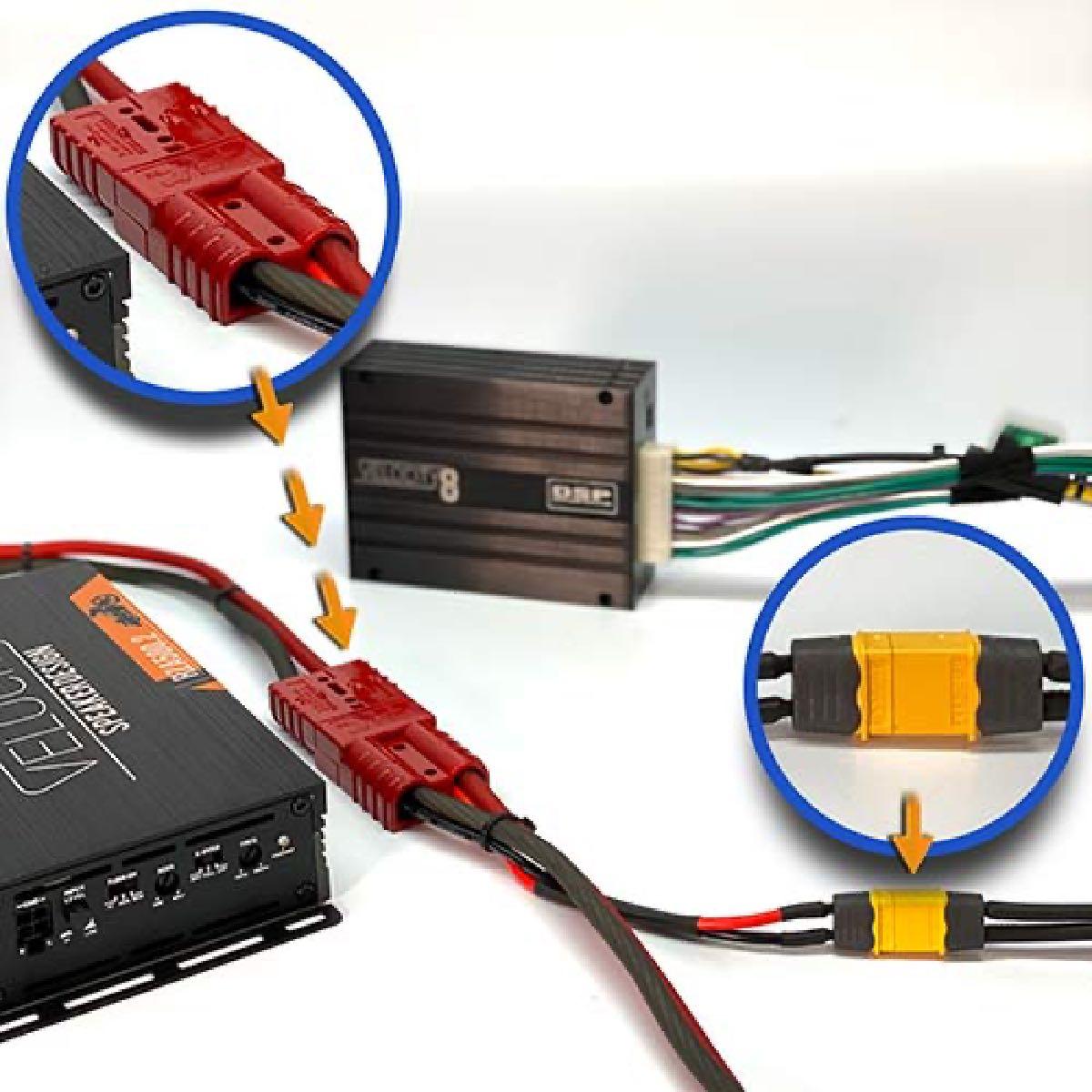 VELOCITY DOUBLE TROUBLE TWIN 500 WATT 2 CHANNEL AMPLIFIERS & TWIN POWER KITS (DT-RZA500-WPOWERKIT)