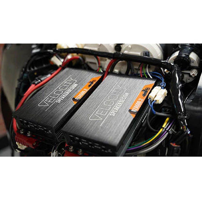 VELOCITY DOUBLE TROUBLE TWIN 500 WATT 2 CHANNEL AMPLIFIERS & TWIN POWER KITS (DT-RZA500-WPOWERKIT)