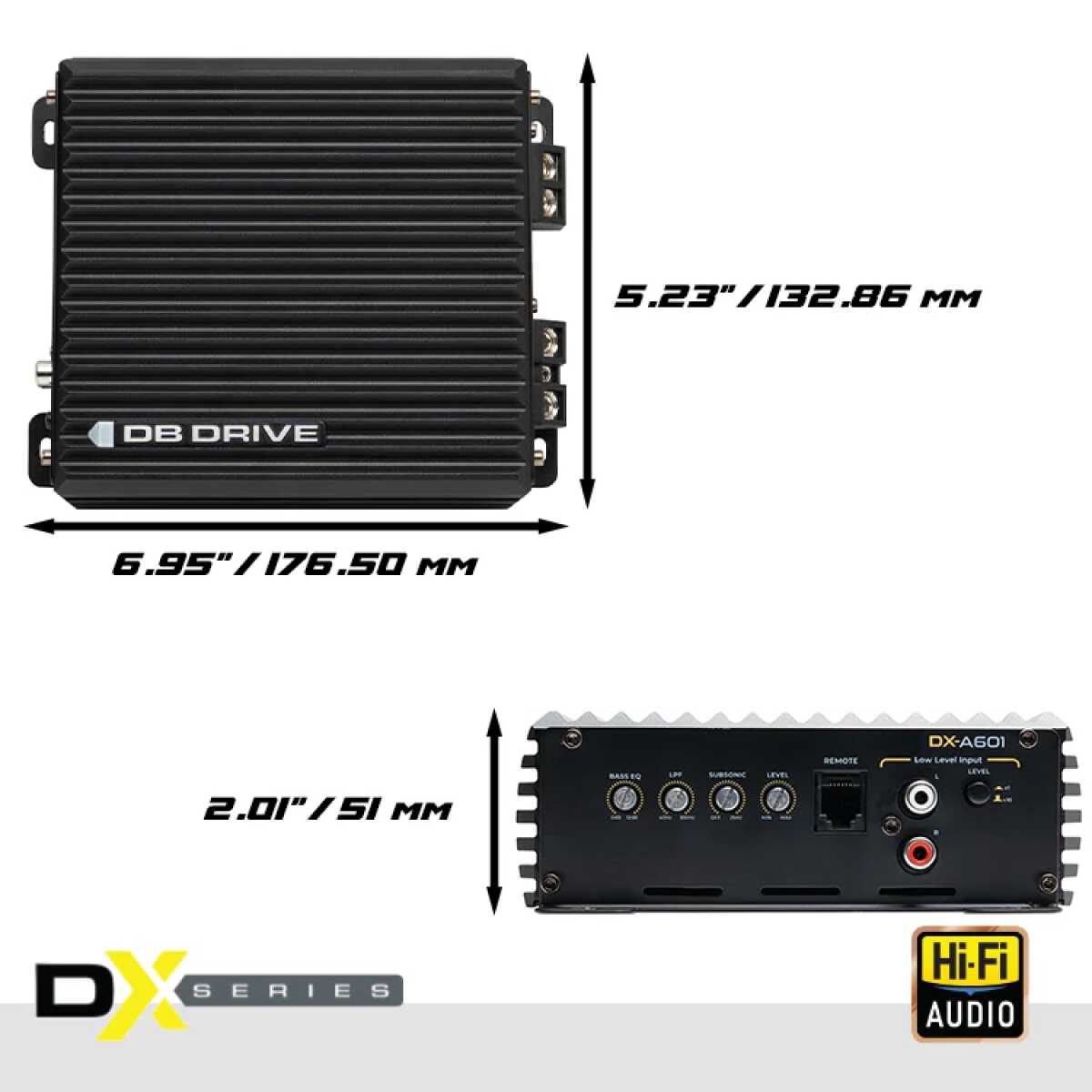 DB DRIVE 600 WATTS X 1 @ 1 OHM MONO BLOCK CLASS D AMPLIFIER (DX-A601)