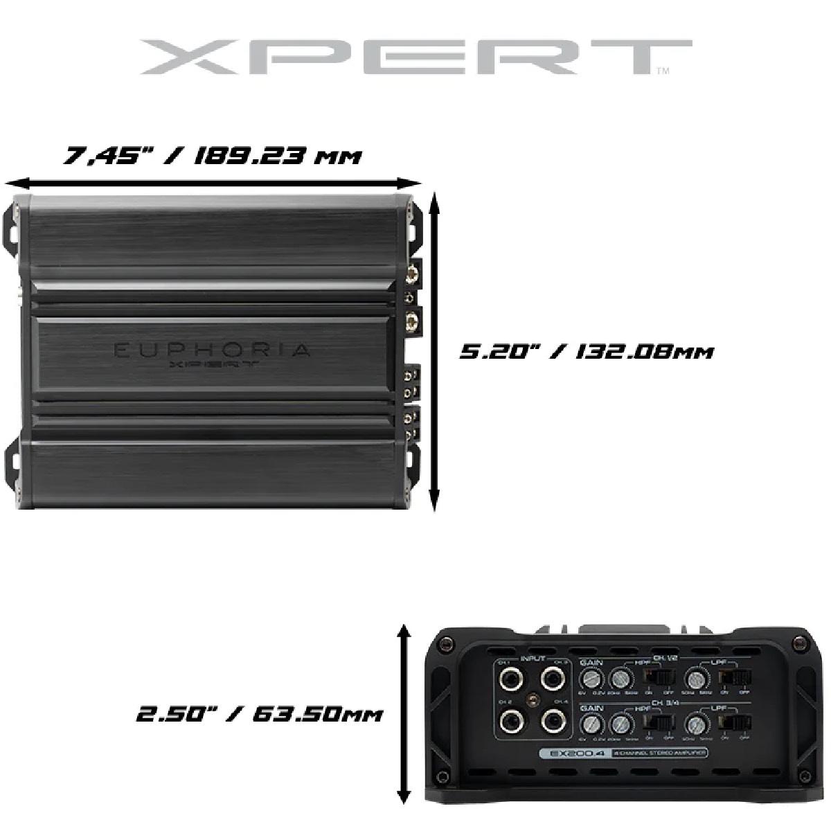 XPERT 200 WATT X 4 1200 WATT MINI AMPLIFIER (EX200.4)