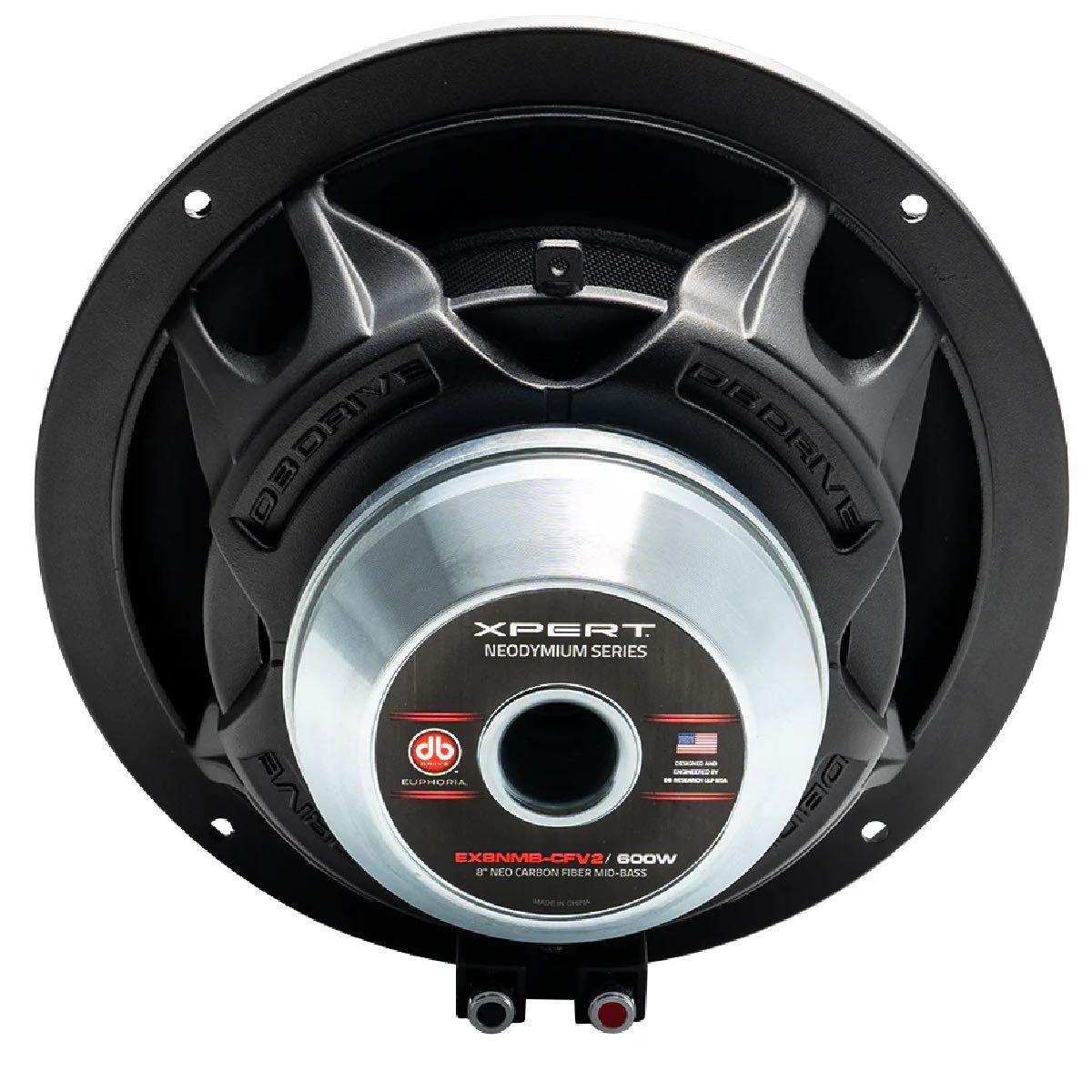 XPERT 8" 600 WATT NEO CARBON FIBER MIDBASS WOOFER EACH (EX8NMB-CFV2)