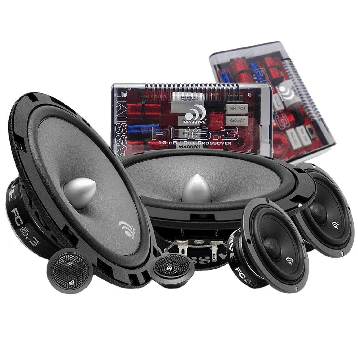 MASSIVE AUDIO 6.5" 150 WATTS RMS 3 WAY COMPONENT SET (FC63)