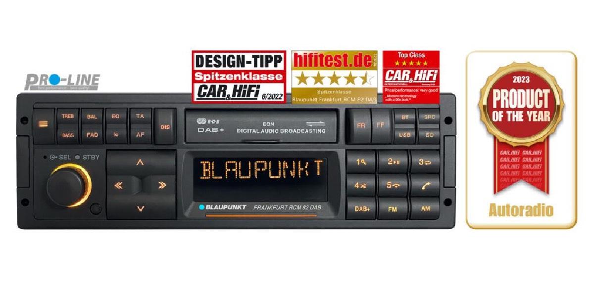 BLAUPUNKT SINGLE DIN MECHLESS RETRO RADIO 4V 3 PAIR RCA USB SD BT 14 BAND EQ (FRANKFURT RCM82DAB)