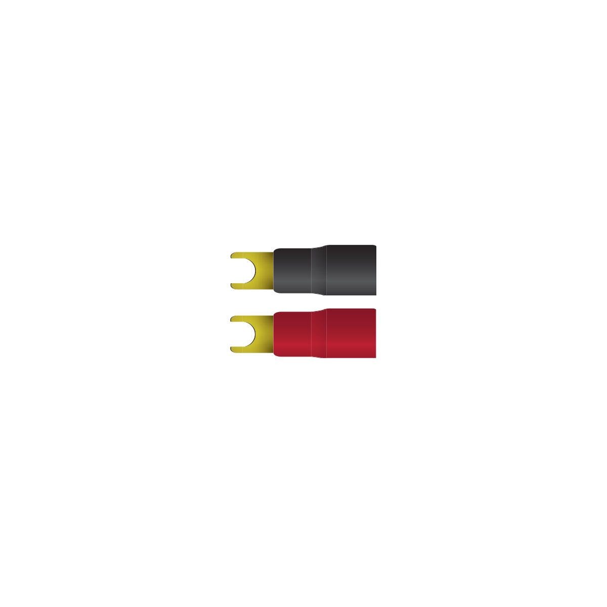 DB LINK 4 GAUGE FORK TERMINAL WITH RED SLEEVE 10 PER BAG (FTR4B) - image 1
