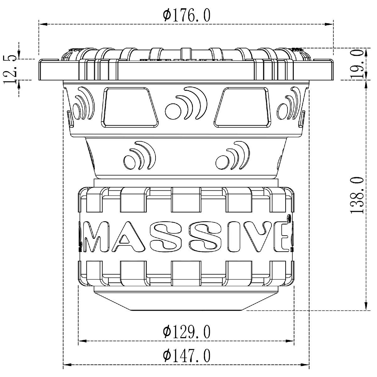MASSIVE AUDIO 600 WATT 6.5" WOOFER DVC 4 OHM (GTR64)