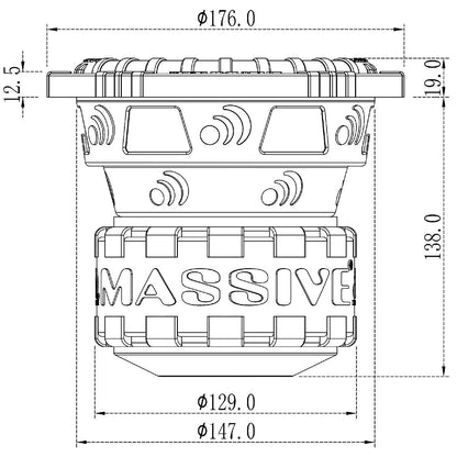 MASSIVE AUDIO 600 WATT 6.5" WOOFER DVC 4 OHM (GTR64)