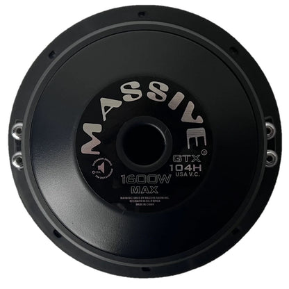 MASSIVE AUDIO 10" DUAL 4 OHM U.S. VOICE COIL 1600 WATT WOOFER (GTX104H)