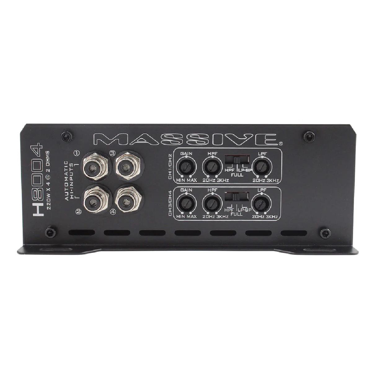 MASSIVE AUDIO HIPPO 4 CHANNEL 880 WATT AMPLIFIER (H8004)
