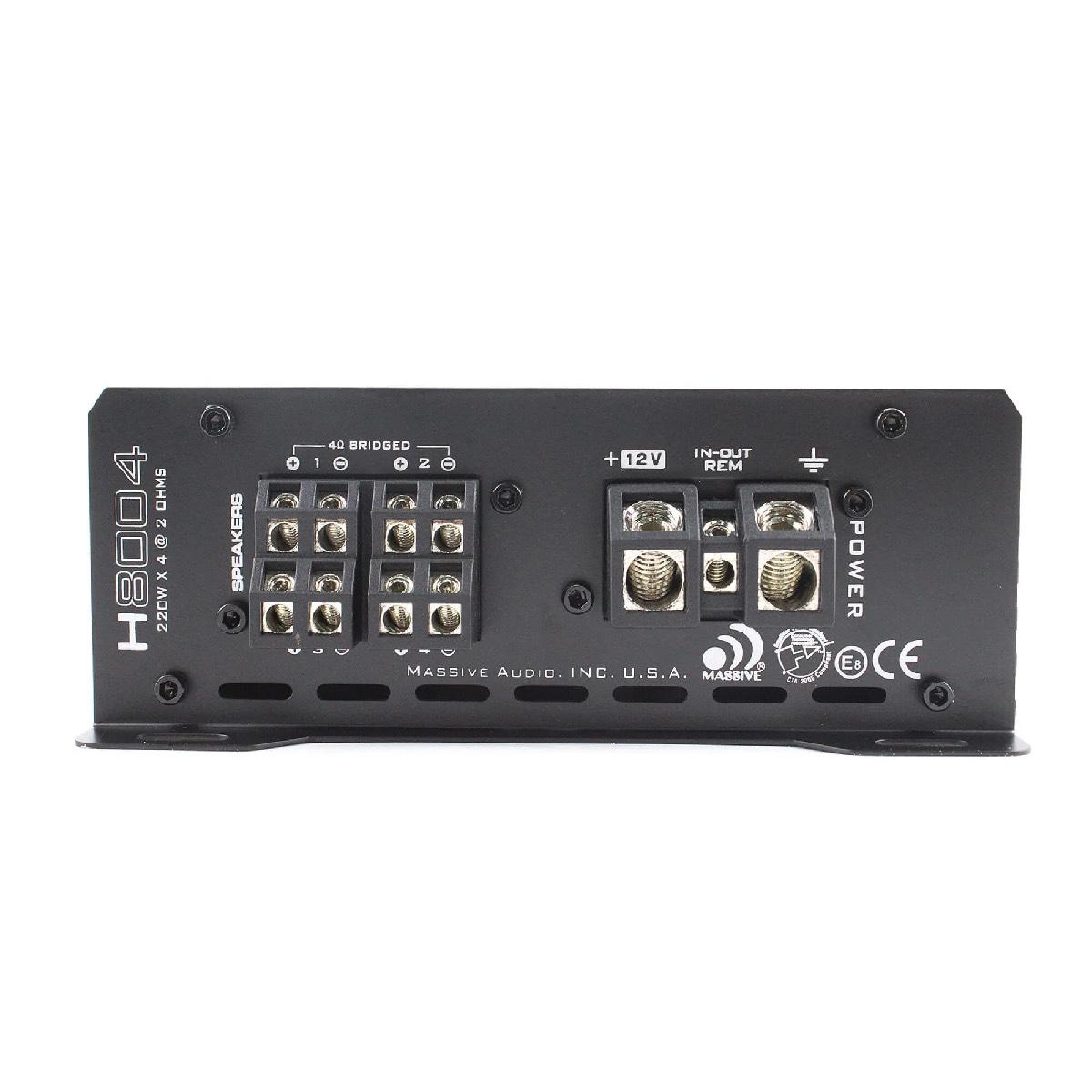 MASSIVE AUDIO HIPPO 4 CHANNEL 880 WATT AMPLIFIER (H8004)