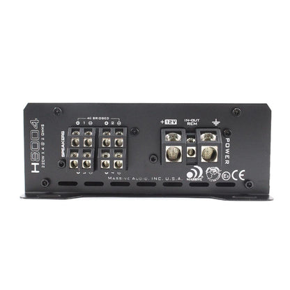 MASSIVE AUDIO HIPPO 4 CHANNEL 880 WATT AMPLIFIER (H8004)