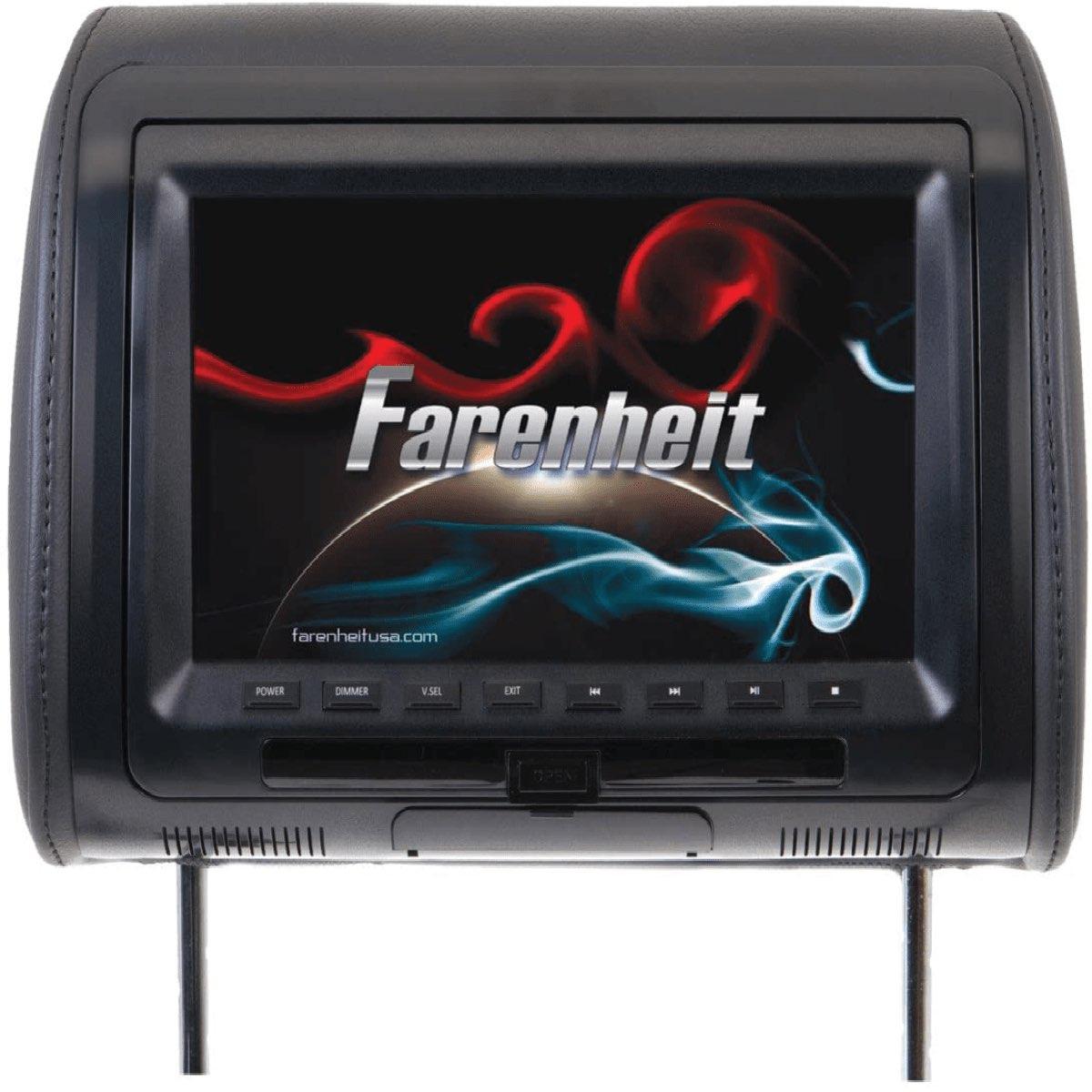 FARENHEIT 9" PRELOADED HEADREST W/DVD & BLACK/GRAY/TAN SKINS (HRD91CC)