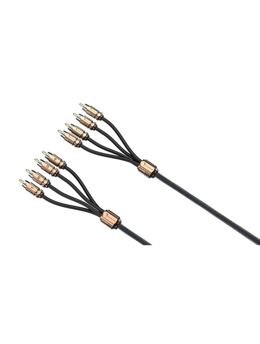 DIAMOND AUDIO 4 CHANNEL 17' DUALT TWISTED REAL BRASS MACHINED ENDS RCA CABLE (HX417)