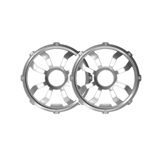 DIAMOND AUDIO MOTOR-SPORT 10" FLUSH MOUNT SPEAKER GRILLS STAINLESS STEEL WITH POWDER COATING PAIR WHITE (HXM10FGW)