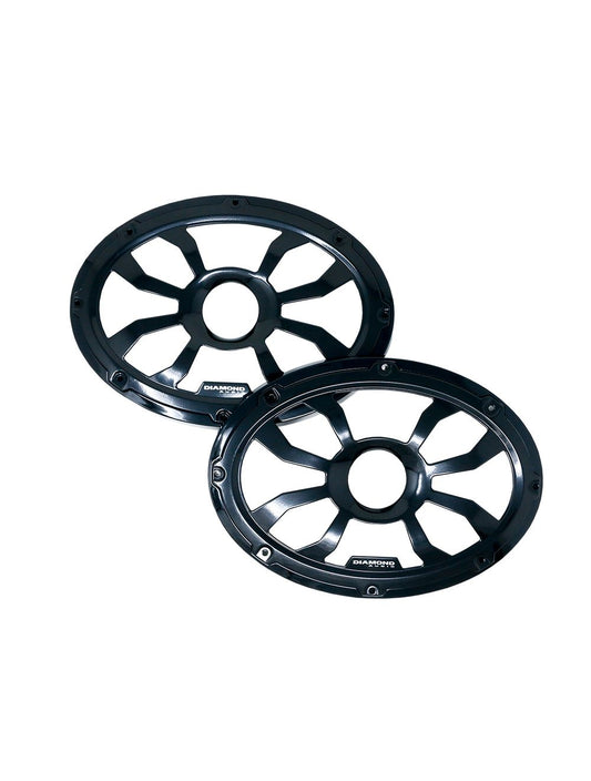 DIAMOND AUDIO MOTOR-SPORT 6X9 FLUSH MOUNT SPEAKER GRILLS STEEL WITH POWDER COATING PAIR BLACK (HXM69FBB)