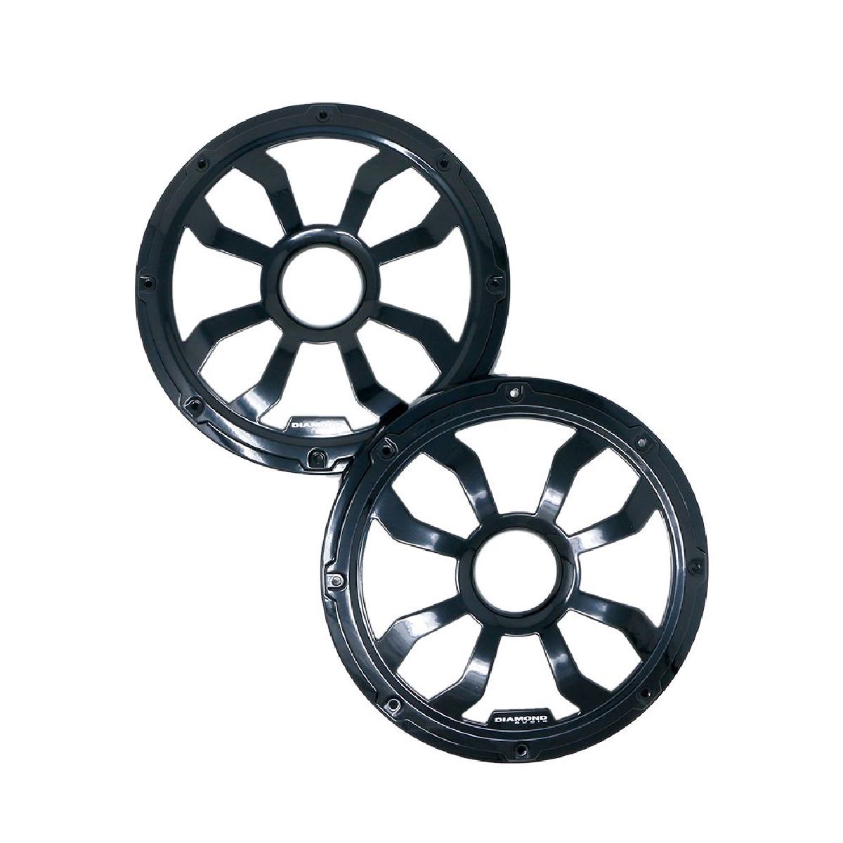 DIAMOND AUDIO MOTOR-SPORT 8" FLUSH MOUNT SPEAKER GRILLS STEEL WITH POWDER COATING PAIR BLACK (HXM8FBB)
