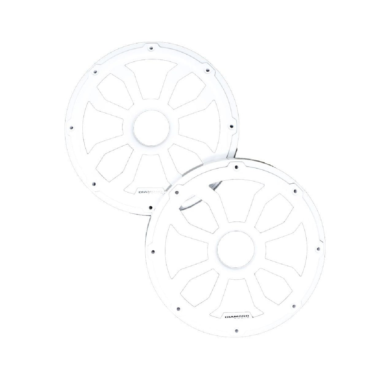 DIAMOND AUDIO MOTOR-SPORT 8" FLUSH MOUNT SPEAKER GRILLS WHITE STEEL WITH POWDER COATING PAIR WHITE (HXM8FWW)