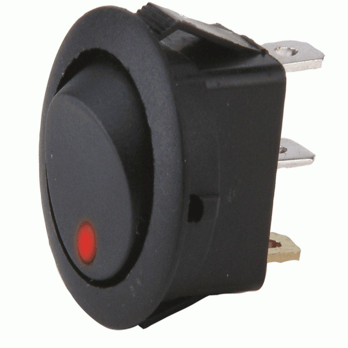 INSTALL BAY RED ROUND ROCKER SWITCH (IBRRSR)