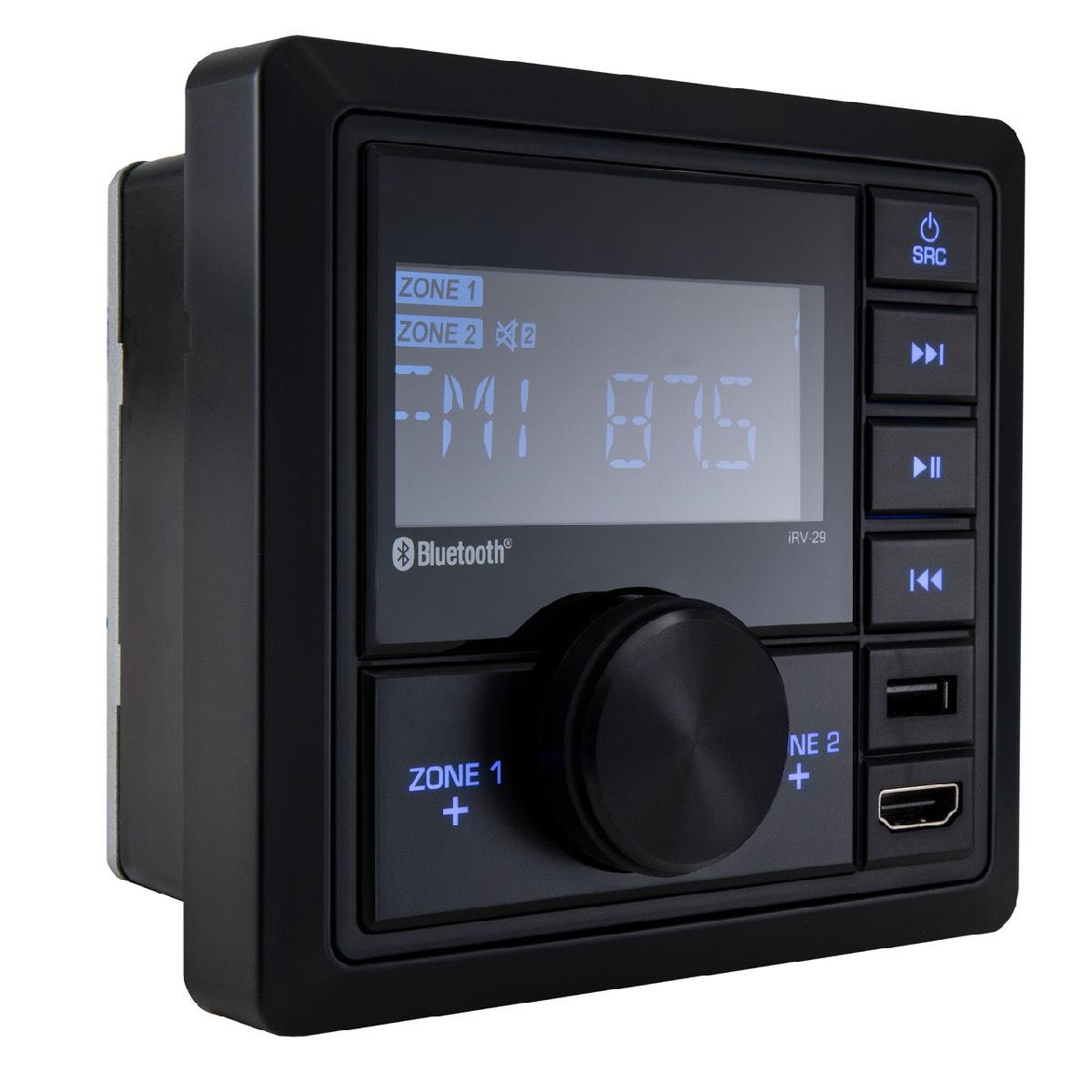 SOUND STREAM MECHLESS HEADUNIT WITH USB & 2 ZONE AM/FM BLUETOOTH HDMI INPUT & OUTPUT (IRV29)