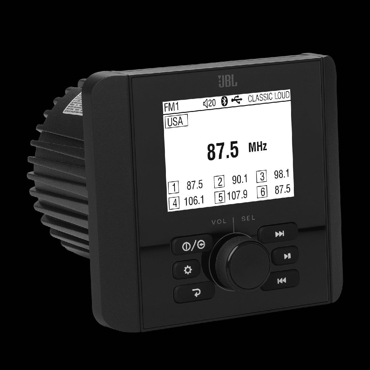JBL AM/FM 4 CHANNEL HIGH POWER BLUETOOTH GAUGE CUTOUT WITH MONOCHROME SCREEN  (JBLJAM3000) - image 1