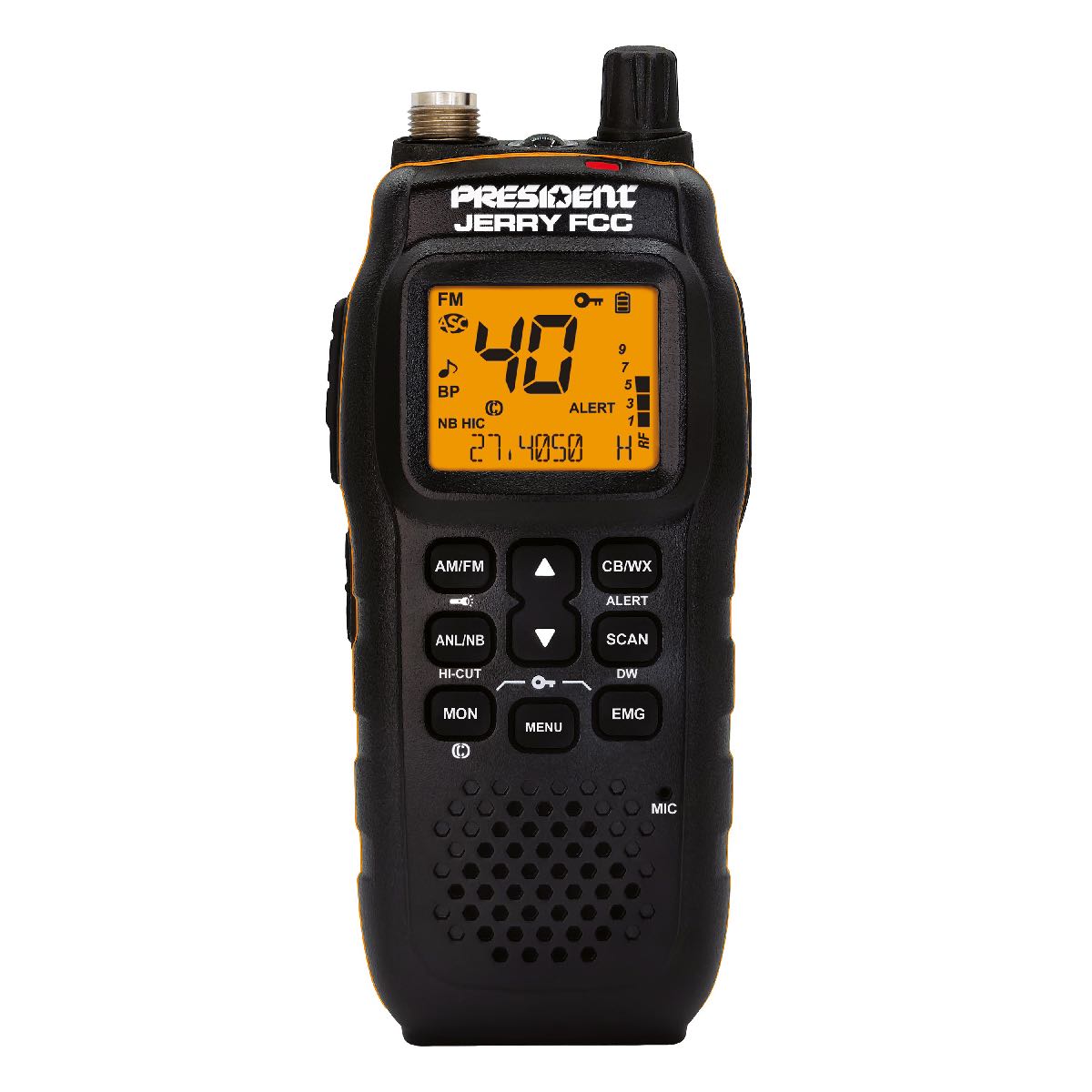 PRESIDENT FCC AM/FM 40 CHANNEL HANDHELD CB RADIO WITH CAR ADAPTER NO WARRANTY (JERRY)
