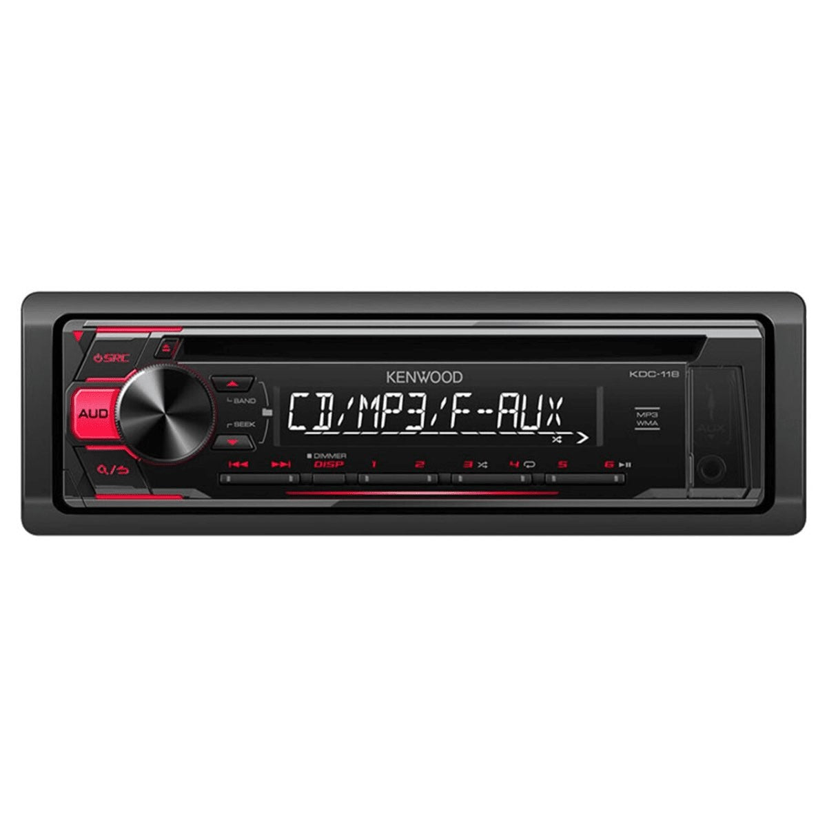 KENWOOD CD RECEIVER W/FRONT AUX INPUT (KDC118)