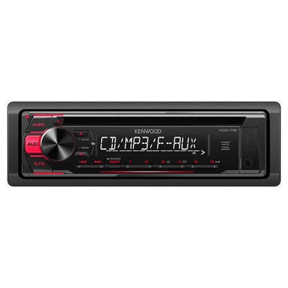 KENWOOD CD RECEIVER W/FRONT AUX INPUT (KDC118)