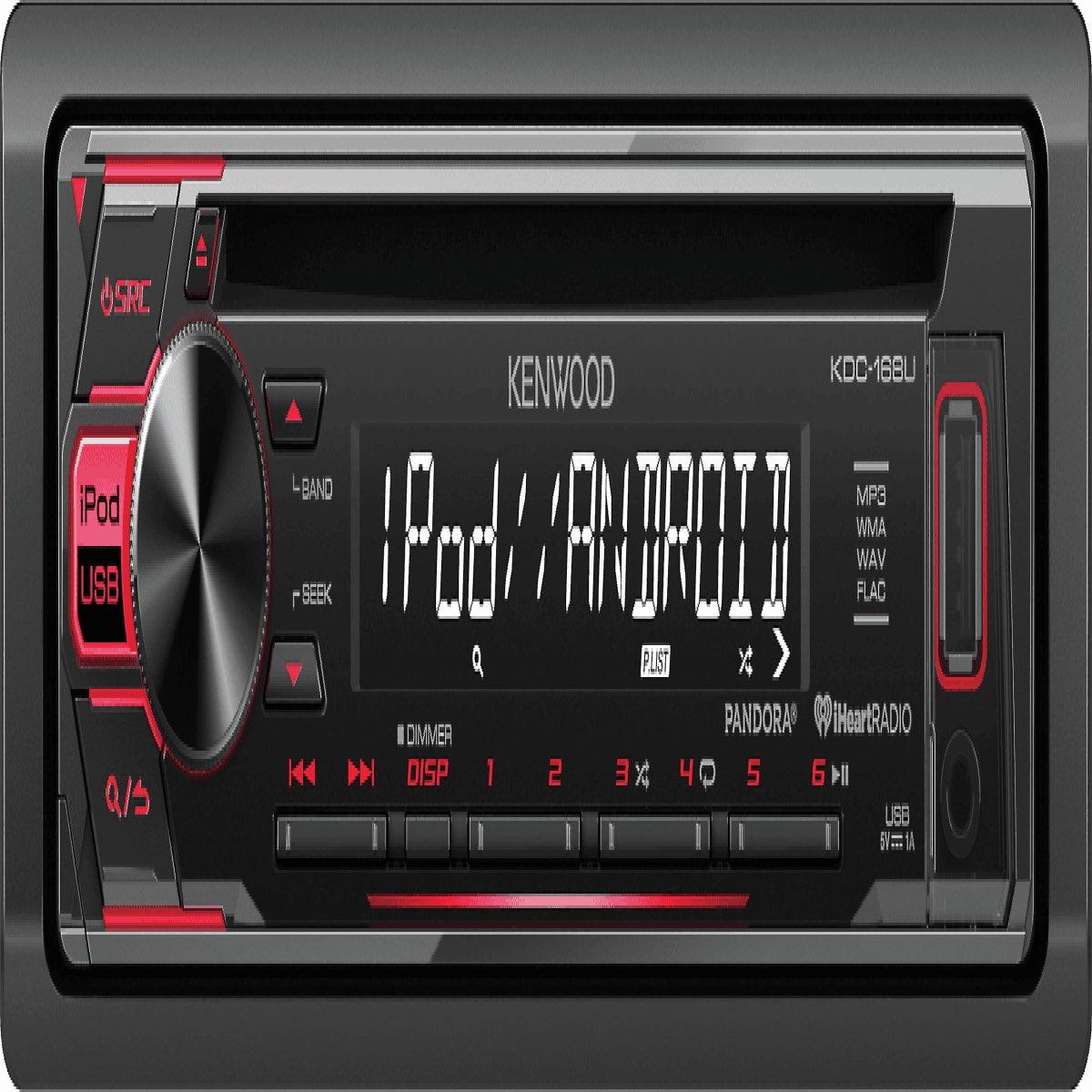 KENWOOD CD RECEIVER W/USB & AUX INPUT (KDC168)