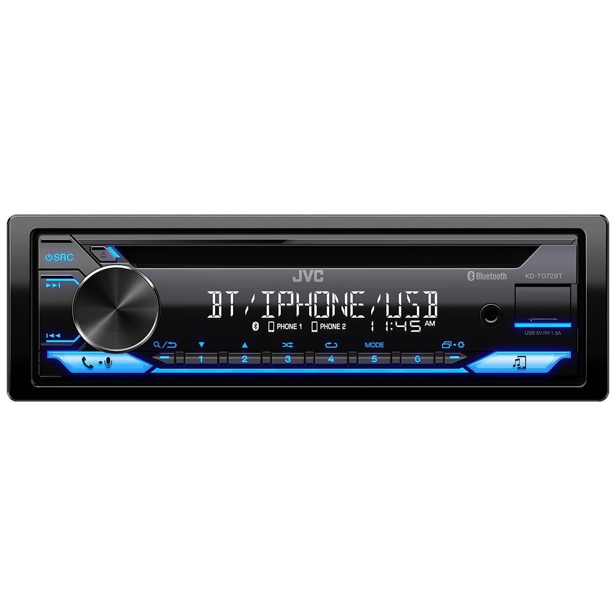 JVC SINGLE DIN AM/FM/CD W/BT & USB (KDTD72BT)
