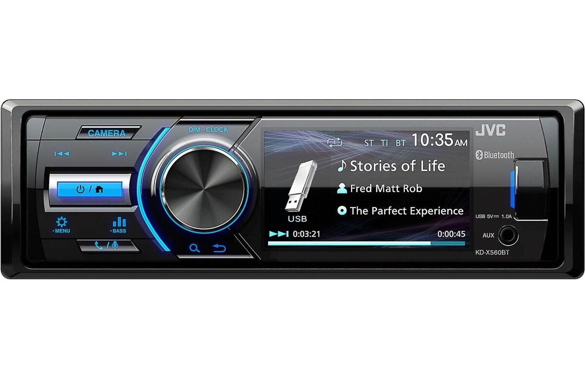 JVC SINGLE DIN MECHLESS POWER SPORTS AM/FM 3" COLOR SCREEN BLUETOOTH (KD-X560BT)