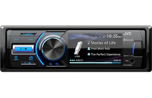 JVC SINGLE DIN MECHLESS POWER SPORTS AM/FM 3" COLOR SCREEN BLUETOOTH (KD-X560BT)